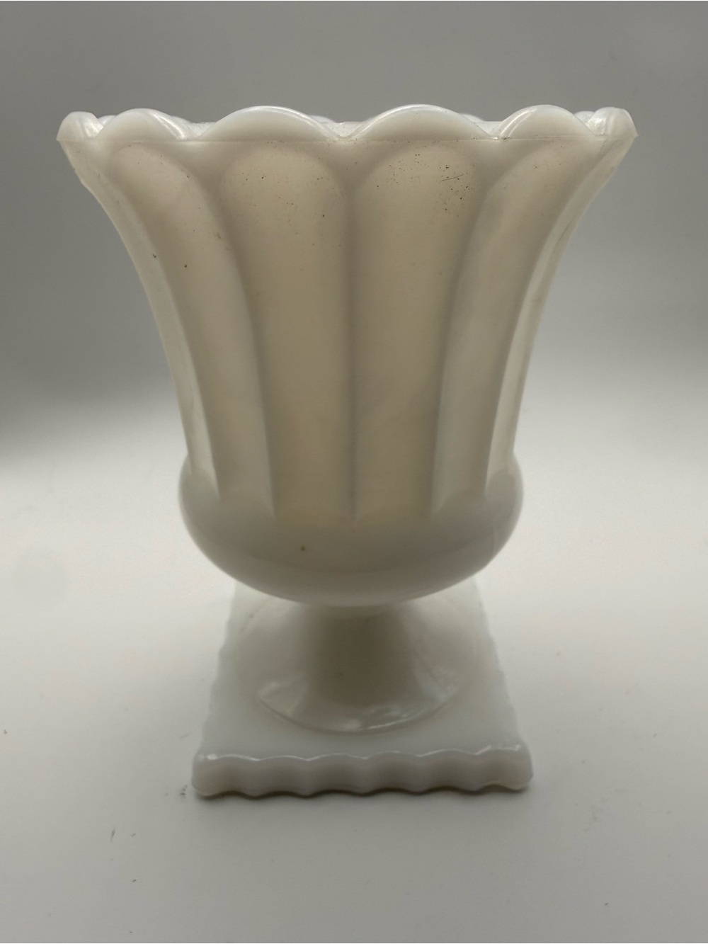 Vintage White Milk Glass Urn Vase